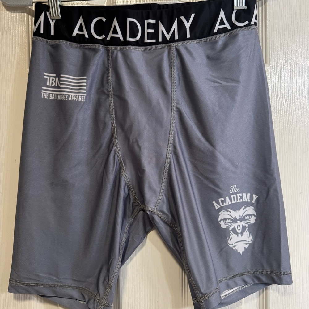 Men’s Ballhoggz Apparel gray compression shorts. Never worn. Med. NWT